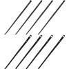 SHINEOFI Aghi per Cucire Pelle, Set 8 Pezzi, Strumenti Manuali Neri | Acciaio, Foro Singolo e Doppio, Curvi e Robusti, per Corde, Lacci, Riparazioni e Bracciali Fai da Te