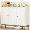 Hzuaneri Credenza Cucina, con 3 Ante, Mobile Cucina, Mobile Contenitore con Ripiani Regolabili, 30 x 100 x 80,5 cm, per Soggiorno, Bianco SC21313G