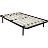 Comprarredo Rete in ferro ortopedica a doghe verticali misure 120 x 190 cm, robusta rete a tavole in legno massello con telaio in metallo, per materasso una piazza e mezza