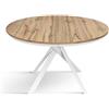Mar.c.a. Design - Tavolo Rotondo Allungabile 120/170x75,5 cm - Piano in Nobilitato Finitura Rovere Rustico e Base in Metallo - Made in Italy