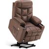MCombo - 7286 - Poltrona relax, elettrica, stile rétro, con USB, colore: marrone
