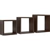 MODULARREDO | INCUBO Set di 3 Mensole da Muro, Cubi Arredo, Mensole Cubo, Cubi da Parete, 35x35x15.5, 30x30x15.5 e 25x25x15.5 cm, Wengè, Kit Tasselli Incluso - Made in Italy