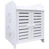 HUOLE Armadio da bagno, piccolo mobile portaoggetti per WC, porta scopino per WC, mobile da bagno su base in legno, 40 x 35 x 53 cm (due livelli)