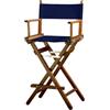 ZStyle Sedia Regista Sgabello Pieghevole Leggera Portatile Director Make Up Hotel Ristorante Casa Veranda Bar Trucco Legno Di Faggio Tessuto Alta Truccatrice (Fusto noce - Tela blu)