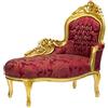 Way Home Store Dormeuse Poltrona Paolina Stile Francese Luigi XVI Barocco Oro e Rosso