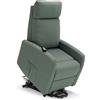 REDÒKASA Poltrona relax elettrica Seattle Plus per anziani, 1 o 2 motori, 2 o 4 ruote, Kit Optional Batteria, dimensioni contenute, tessuto antimacchia (2 Motori e 4 Ruote, Verde Foresta)