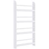 HOMCOM Libreria da Parete con 4 Ripiani in Legno Bianco Impermeabile, Carico Massimo 30kg (59cm x 12cm x 113cm)
