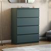 Vida Designs Denver Cassettiera (Jasper Green, 4 cassetti)
