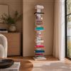 STEELNOVO | Beatrice, Libreria Verticale Salvaspazio con 10 Ripiani, Altezza 150 cm, Libreria a Colonna in Acciaio Verniciato Moderna, Scaffale da Terra Colore Bianco, Soggiorno, Studio, Made In Italy