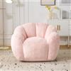 Fiximaster Pouf per adulti con imbottitura, pouf a forma di petalo, grande bean bag in finta pelliccia, comoda poltrona lounge, schiuma ad alta densità, camera da letto, soggiorno, Rosa