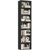 FirFurd 220 cm Libreria Profonda 30 cm, Libreria da Parete a 7 Ripiani, Librerie con Ripiani Regolabili, Scaffale Salvaspazio, per Studio, Soggiorno, Ufficio, Cucina, 48x30x220cm, Nero