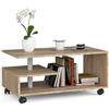 AKORD | Tavolino Vini su Ruote da Caffè in Legno | Tavolo Salotto Moderni | Credenza per il Soggiorno | Arredamento Casa | Tavolini a 3 livelli | Piano in laminato 16mm | 90 x 40 x 51 cm | Sonoma