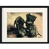 1art1 Vincent Van Gogh Poster Natura Morta, Paio di Scarpe 1886 Quadro in Cornice con Pregiato Passepartout | Immagini A Parete | in Una Cornice 80x60 cm