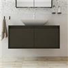 ROOMART - Mobili da bagno - Atlantic - Lavabo in ceramica con mobile sottolavabo da 100 cm, nero (nero, 100)