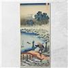 CheQuadro! Un Contadino Che Attraversa Un Ponte katsushika Hokusai, khk1 Quadro Stampato su Tela Fine Art, Intelaiato Pronto da Appendere, assemblato a Mano, 80x40 cm