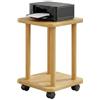 YOWLLXOF Supporto per Stampante con rotelle girevoli a 360°, Carrello per Stampante Mobile a 2 Livelli con Pannello in Legno massello,per Ufficio Domestico(Wood,15.7 * 15.7in)