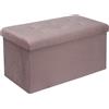 WOLTU Panche Contenitore per Ingresso Cassapanca Pieghevole Ottomane in Velluto, Max Portata Statica di 300 kg, 80 L, 76x37,5x38 cm Rosa