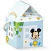 Ingrosso e Risparmio Kit 12 Scatoline Topolino Disney Baby a Forma di casetta con Cordoncino per Confetti o oggettini - pensierini Nascita Maschietto