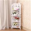 Treeisland Scaffale angolare con 4 ripiani, bianco libreria per soggiorno, camera da letto, bagno, cucina
