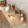 OHMG Tavoli da sala da pranzo Tavolino da muro pieghevole Tavolo pieghevole per parete Scrivania pieghevole a ribalta per ufficio, cucina, pranzo (Colore Noce-60*30*1.6cm)
