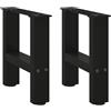 vidaXL Gambe per Tavolino da Caffè Nere 2 pz 40x(30-31) cm Acciaio