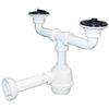 Dianhydro 371-303 Sifone PVC 2 Vie con piletta per Porcellana con canotto 1 1/4, Multicolore
