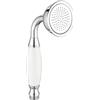Wussh Soffione doccia classico tradizionale in ottone cromato lucido e soffione doccia in ceramica