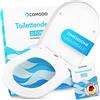 Comodo Coperchio della toilette con meccanismo di chiusura morbida - Sedile igienico antibatterico a forma di D - Sedile WC universale in Duroplast - Con accessori di montaggio
