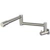 AYJYZHIAG Rubinetto riempitore pentole montaggio a parete rubinetto lavello cucina spazzolato pieghevole allungabile con doppio giunto bracci oscillanti maniglia singola(Brushed)