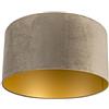 QAZQA cilinder velours - Paralume Classico - luce - Ø 500 mm - Taupe -