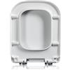 Brigtviee Coperchio Water Rettangolari Con Chiusura Ammortizzata, Copriwater in PP Bianco, Sgancio Rapido Per Una Facile Pulizia, Tavoletta Water Di Ricambio Quadrato, 04B - 36x45 cm