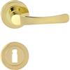 domino NOVA-R M1 - Set di maniglie per porta con serratura BB con finiture BB | con rosone rotonda | Maniglia per porta della camera da letto, porta dell'ufficio, porta della cantina e porta interna |