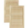 DecoMeister Porte a Lamelle in Legno 394x606 mm Confezione da 2 - Porta Lamella Pino Massiccio - Anta per Armadio a Persiana Aperta - Frontali Mobili e Antine per Guardaroba - Legno Naturale Grezzo