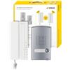 Vimar K40540.E Kit Citofono Un Utente 2 Fili con: 1 Unità Elettronica Audio, 1 Platino di Strada Audio a 1 Pulsante, 1 Citofono Voxie con 2 Pulsanti, 1 Alimentazione