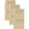 DecoMeister Porte a Lamelle in Legno 394x720 mm Confezione da 3 - Porta Lamella Pino Massiccio - Anta per Armadio a Persiana Aperta - Frontali Mobili e Antine per Guardaroba - Legno Naturale Grezzo