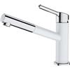 FRANKE 115.0623.139, Rubinetto per lavello da cucina Orbit pull-out, Cromo/bianco polare