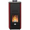 STUFE A PELLET ITALIA Asia 24 Kw - Stufa a Pellet Idro Efficienza 92% Scalda 180m² Autonomia 22H Programmabile 5 Velocità e Potenze Garanzia 24 Mesi Rosso