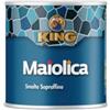 COLORIFICIO PARTENOPEO King Smalto Sopraffino a Solvente MAIOLICA,per ambienti marini e montani,per esterni ed interni,per ferro, legno, leghe leggere, lamiere zincate e muri (BIANCO OPACO, 375ml)