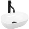 Rea - Lavabo Da Appoggio Amelia Mini Lavabo Bagno 26 X 38 X 12 cm Ceramica (Bianco)
