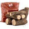 FlashPrix - 8 kg di legna da ardere ecologica tagliata a tronchi medi per uso su barbecue, camino, caldaia e stufa (12 kg di legna da ardere di Encina)