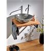 SPONHOLZ - Top per lavabo in legno massello di rovere oliato (70 x 35 cm)