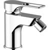 Schläfer 27505015 | Miscelatore Monocomando per Bidet Bagno serie Flat con Scarico automatico 1 1/4, Rubinetto Monoforo Cartuccia diam35mm Cromo Argento, Made in Italy