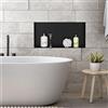 LuxeBath Nicchia a Parete senza Cornice in Acciaio Inossidabile 60x30x10 cm Nero Nicchia da Muro senza Bordo per Bagno Ripiano da Incasso senza Telaio per Doccia Contenitore per Utensili da Bagno