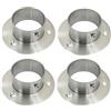 Yuqim Confezione da 4 basi rotonde per pali in acciaio inox, resistenti per ringhiere, staffe di ancoraggio per pali per recinzioni, supporti per tubi rotondi (51 mm, argento)