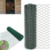 Bowose Rete esagonale 25 m - 50 cm di altezza - Rete metallica - Larghezza maglie 25 mm - Rete metallica per recinzione - Filo di coniglio rivestito in PVC verde - Filo di gallina per animali domestici