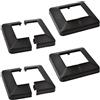 Wvapzwr 4 coperture per base per pali da 10,2 x 10,2 cm, in plastica a spacco in vinile, copertura quadrata nera per ringhiera per scale, corrimano, recinzione