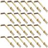 MroMax 50 ganci a vite in oro da 3,8 cm, ganci a forma di L, in acciaio al carbonio, 1 forma ad angolo retto, placcati in ottone, ganci a vite a 7 forme, gancio autofilettante per casa, posto di