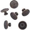 MroMax - Pomello rotondo in lega di zinco, 30 mm x 22 mm, stile vintage, 6 pezzi
