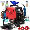 Bestschweissen.de MIG MAG - Saldatrice Inverter a gas di protezione TIG 230 V con spray anti-sudore Argon/Co2 (MIX), bombola del gas e mini riduttore di pressione, guanti per saldatura, in pelle, set di fili per