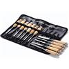 CLICLED Set da 12pz Scalpelli Sgorbie per Legno, Impugnatura in Legno, Lame in Acciaio, Attrezzi Manuali
